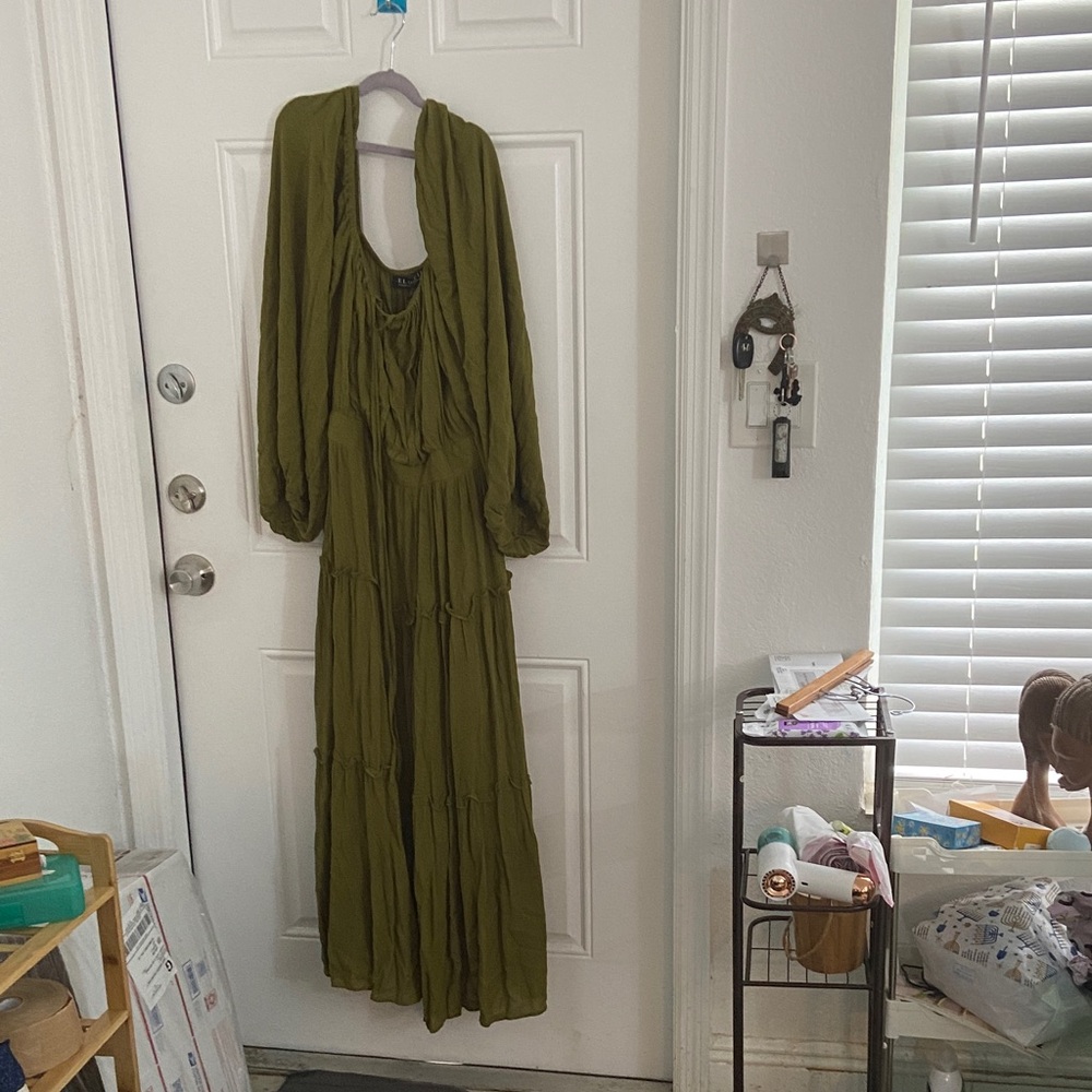 Eloquii Long Sleeve Olive Dress